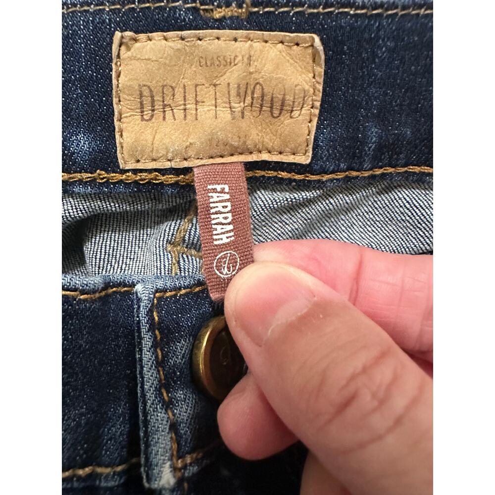 Driftwood Farrah Floral Embroidered Flare Jeans Dark Wash Boho 70s Retro Size 26 - Picture 3 of 11